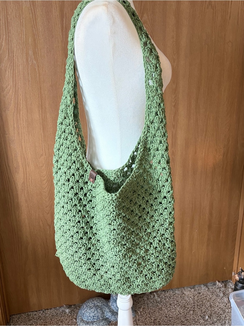 Crochet granny stitch beach tote bag